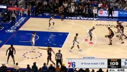 开云体育官网-奋力追赶！76人1分25秒内外开花打出9-0攻击波 追到个位数分差